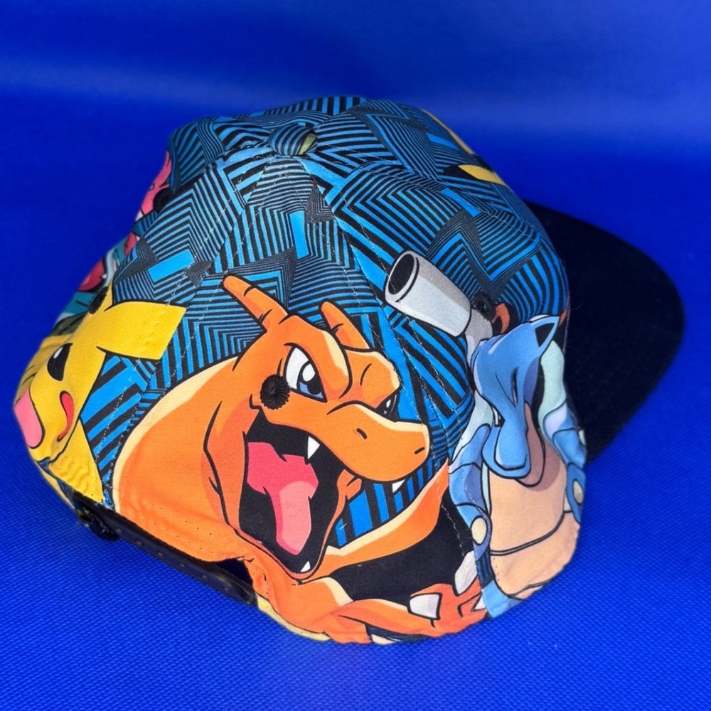 Bioworld Pokemon Pikachu Charmander All Over Snapback Flat Hat 2014 Nintendo Cap - Picture 3 of 5